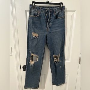 High Waisted Ripped Jeans